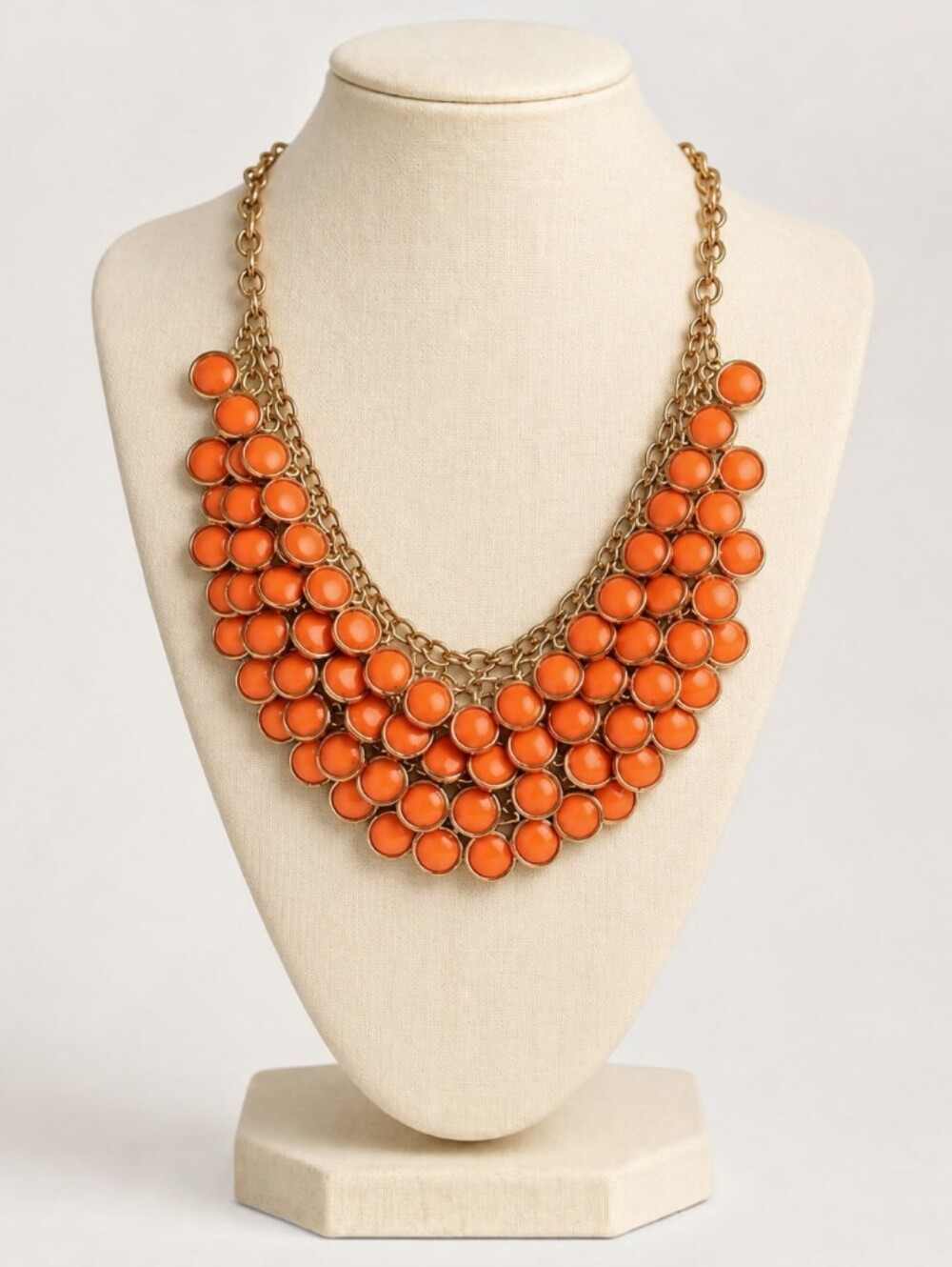 Y2K Bella Del Mar Signature Collection Coral Bubble Waterfall Bib Necklace